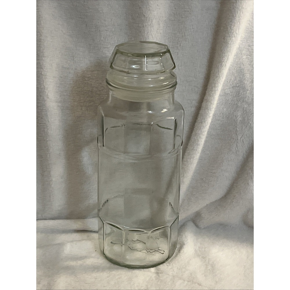Vintage PLANTERS Mr. Peanut Anchor Hocking Glass Jar Container‎ & Lid 1979